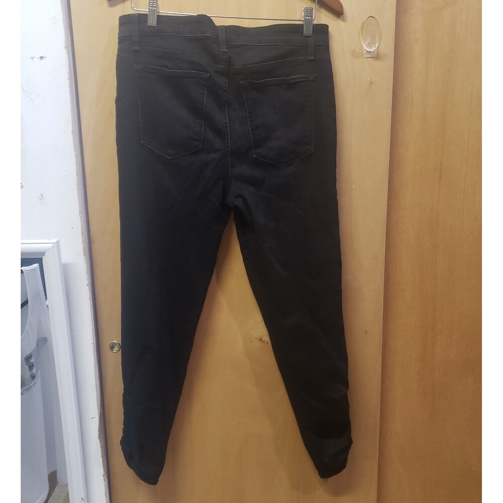 Joe's Jeans Charlie Ruched Hem Skinnys in Luciana Black Wash Jeans Sz 31 OOO - Picture 6 of 8